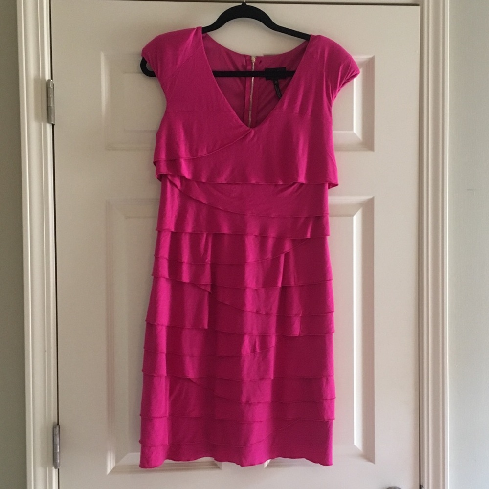 Laundry by Shelli Segal pink ruffle dress